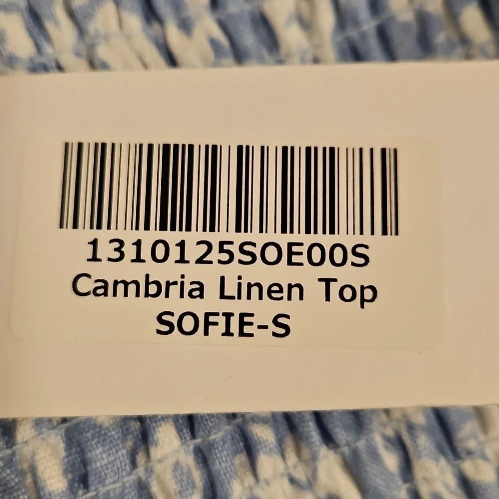 💕REFORMATION💕 Cambria Linen Top ~ Sofie Blue Floral Print Small S NWT - Picture 12 of 14